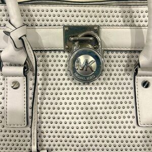 Michael Kors Microstud Hamilton Tote White